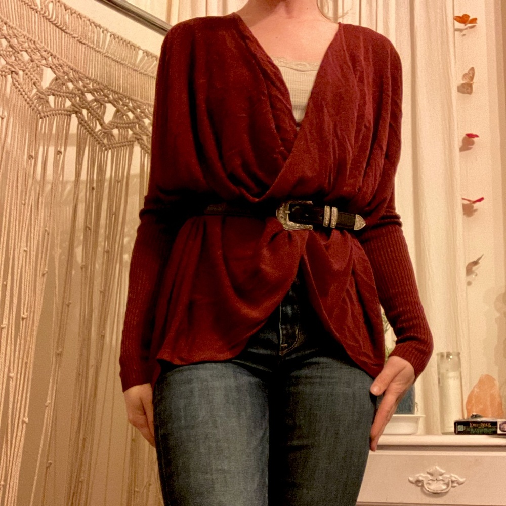 Red long sleeved shirt